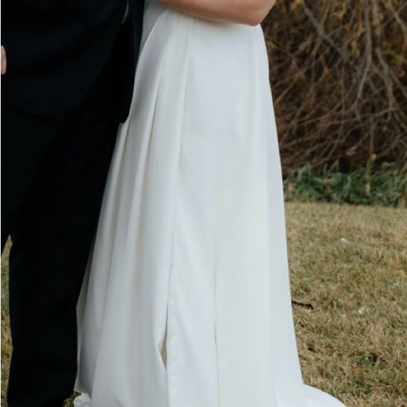 Dramatic A-Line Off-Shoulder Wedding Dress - Picture 3 of 6